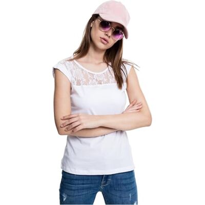 Urban Classics Camiseta para mujer Top Laces, Camiseta Mujer, Blanco, XS Urban Classics Camiseta para mujer Top Laces, Camiseta Mujer, Blanco, XS