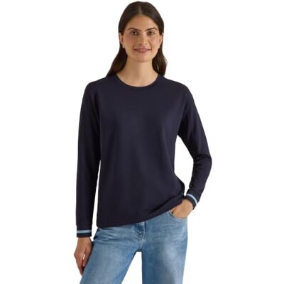 Cecil 3231626 Camiseta de Manga Larga con Cuello Redondo y Detalle de Rayas Mujer (Pack de 1) Cecil 3231626 Camiseta de Manga Larga con Cuello Redondo y Detalle de Rayas Mujer (Pack de 1)
