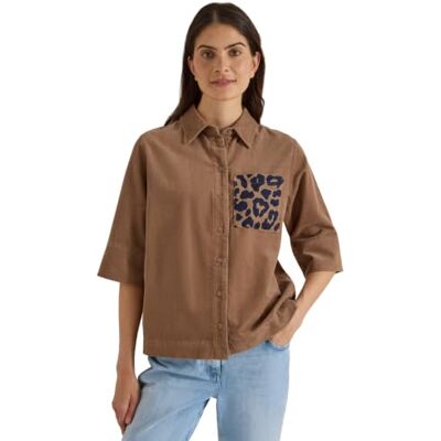 Cecil 3413550 Blusa de Pana de Manga Corta con Bolsillo en el Pecho Mujer Cecil 3413550 Blusa de Pana de Manga Corta con Bolsillo en el Pecho Mujer