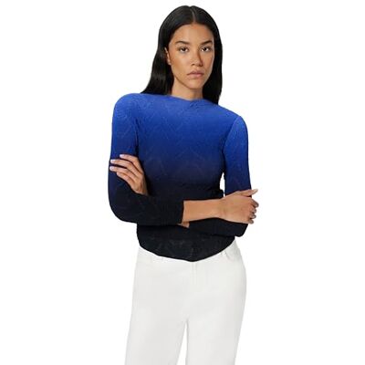 Desigual Blusa de Manga Larga de la colección Mujer, Azul, S Desigual Blusa de Manga Larga de la colección Mujer, Azul, S