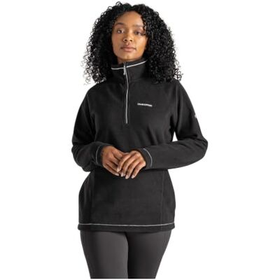Craghoppers Miska Half Sleeve Fleece, Suéter Mujer, Black, 12L Craghoppers Miska Half Sleeve Fleece, Suéter Mujer, Black, 12L