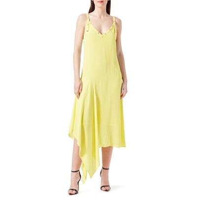 Pinko Annona Vestido Crepe De Chine Vintage cóctel, H17_Amarillo Ranúnculo, 40 para Mujer Pinko Annona Vestido Crepe De Chine Vintage cóctel, H17_Amarillo Ranúnculo, 40 para Mujer