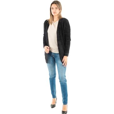 Morgan Chaleco Largo de Malla esponjosa, Negro, M Morgan Chaleco Largo de Malla esponjosa, Negro, M