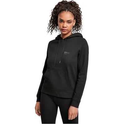 Tee Sudadera con Capucha de Las Mujeres, 50% Algodón 50% Poliéster, Negro, S Tee Sudadera con Capucha de Las Mujeres, 50% Algodón 50% Poliéster, Negro, S
