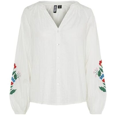 PIECES Pcsikka LS Shirt Mpa BC, Cloud Dancer, XS Mujeres PIECES Pcsikka LS Shirt Mpa BC, Cloud Dancer, XS Mujeres