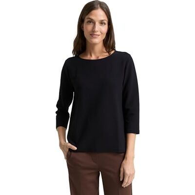 TOM TAILOR Camiseta de Manga Larga para Mujer con Estructura otomana TOM TAILOR Camiseta de Manga Larga para Mujer con Estructura otomana