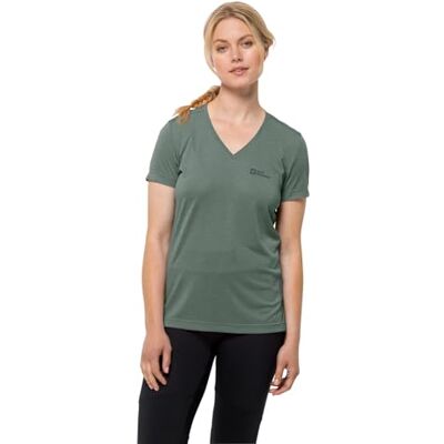 Jack Wolfskin Crosstrail T Camiseta de Manga Corta para Mujer, Hedge Green, M Jack Wolfskin Crosstrail T Camiseta de Manga Corta para Mujer, Hedge Green, M