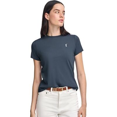 Polo Club Camiseta de Manga Corta para Mujer, 100% Algodón Cuello Redondo Clásico y Ajuste Cómodo, Camiseta Básica Casual Polo Club Camiseta de Manga Corta para Mujer, 100% Algodón Cuello Redondo Clásico y Ajuste Cómodo, Camiseta Básica Casual