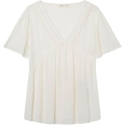 SPRINGFIELD Blusa para Mujer, Blanco Estandar,36 SPRINGFIELD Blusa para Mujer, Blanco Estandar,36