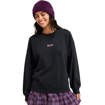 Roxy Suéter de Forro Polar Lineup para Mujer, Color Negro Roxy Suéter de Forro Polar Lineup para Mujer, Color Negro