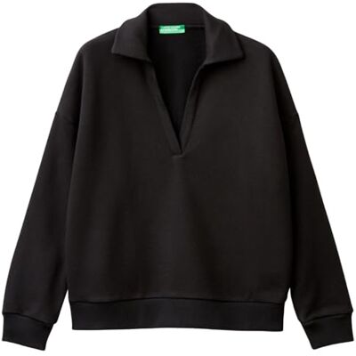 Suéter Negro con Cuello Polo de Benetton - Suéter Suéter Negro con Cuello Polo de Benetton - Suéter
