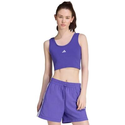 Adidas Mujer Essentials Small Logo Cotton Lifestyle Tank Shirt, Pure Purple/White, M Adidas Mujer Essentials Small Logo Cotton Lifestyle Tank Shirt, Pure Purple/White, M