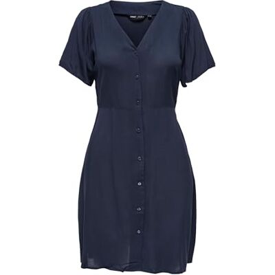 ONLY Onlnova Life Lucy Vestido de Verano para Mujer con Estampado Floral, Azul Oscuro, S ONLY Onlnova Life Lucy Vestido de Verano para Mujer con Estampado Floral, Azul Oscuro, S