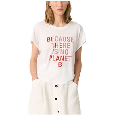 ECOALF Camiseta Mujer Rialf, de Algodón Orgánico y Reciclado, con Cuello Redondo, Camiseta sin Mangas, Transpirable y Cómoda, T-shirt con Texto Impreso, Talla XS, Color Blanco ECOALF Camiseta Mujer Rialf, de Algodón Orgánico y Reciclado, con Cuello Redondo, Camiseta sin Mangas, Transpirable y Cómoda, T-shirt con Texto Impreso, Talla XS, Color Blanco