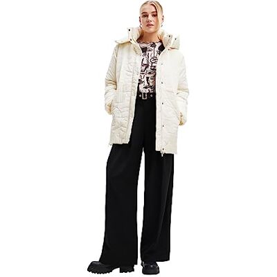 Desigual Abrigo largo acolchado para mujer Tulip Woman, Blanco, L Desigual Abrigo largo acolchado para mujer Tulip Woman, Blanco, L