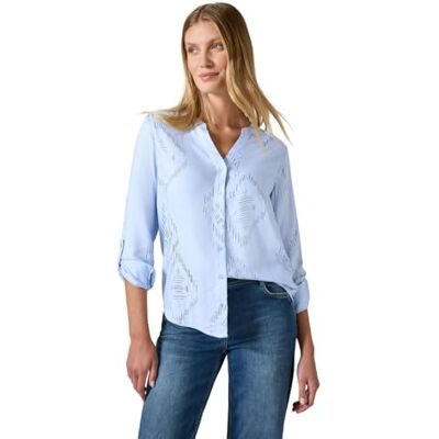 Cecil Blusa con Estampado de Aluminio, Whisper Blue Melange, XL Mujeres Cecil Blusa con Estampado de Aluminio, Whisper Blue Melange, XL Mujeres