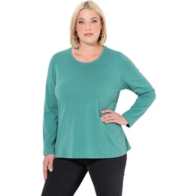Ulla Popken Shirt, Slim, Rundhalsausschnitt, Langarm Túnica, Verde, 50-52 Mujeres Ulla Popken Shirt, Slim, Rundhalsausschnitt, Langarm Túnica, Verde, 50-52 Mujeres