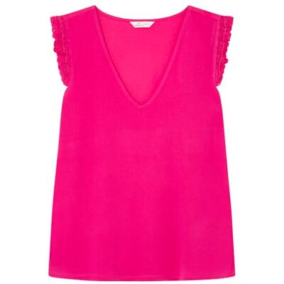 SPRINGFIELD Vila Viedee C/S V-Cuello Top/LC Blusa de Manga Corta, Negro, 38 Mujeres SPRINGFIELD Vila Viedee C/S V-Cuello Top/LC Blusa de Manga Corta, Negro, 38 Mujeres