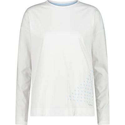 CMP Jersey de cuello redondo en poliéster reciclado para mujer, Blanquecino, XL CMP Jersey de cuello redondo en poliéster reciclado para mujer, Blanquecino, XL