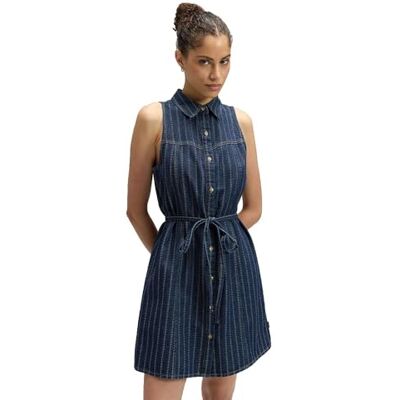 Lee Vestido Mujer Corte Slim Sveless Denim Dress Indigo Rush Lee Vestido Mujer Corte Slim Sveless Denim Dress Indigo Rush
