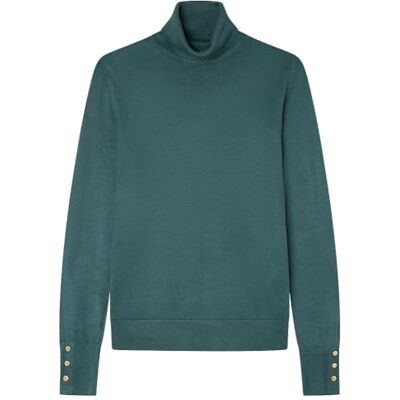 SPRINGFIELD Turtle Neck Viscose and Nylon Sweater Sudadera De Cuello Alto, Verde, S para Mujer SPRINGFIELD Turtle Neck Viscose and Nylon Sweater Sudadera De Cuello Alto, Verde, S para Mujer