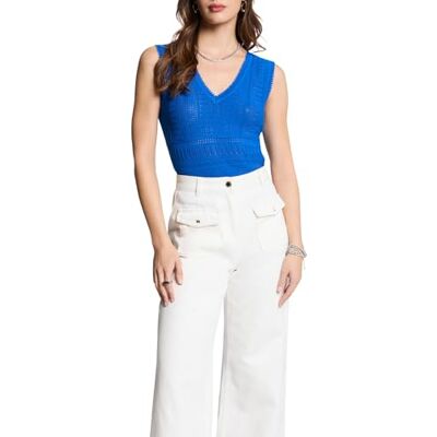Morgan Camiseta sin mangas para mujer, Zafiro M, S Morgan Camiseta sin mangas para mujer, Zafiro M, S