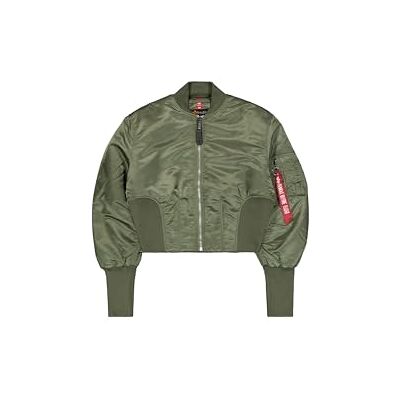 Alpha Waisted MA-1 Chaqueta bomber para mujer Sage-Green L Alpha Waisted MA-1 Chaqueta bomber para mujer Sage-Green L