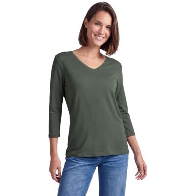 Cecil 3232333 Camiseta de Manga 3/4 en Color Liso con Cuello en V Mujer Cecil 3232333 Camiseta de Manga 3/4 en Color Liso con Cuello en V Mujer