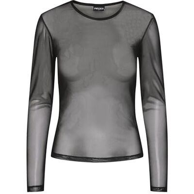 PIECES Pcninni Ls Top Noos Bc de Malla Manga larga, Mujer, Negro, L PIECES Pcninni Ls Top Noos Bc de Malla Manga larga, Mujer, Negro, L