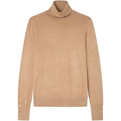 SPRINGFIELD Turtle Neck Viscose and Nylon Sweater Sudadera De Cuello Alto, Bronceado, XS para Mujer SPRINGFIELD Turtle Neck Viscose and Nylon Sweater Sudadera De Cuello Alto, Bronceado, XS para Mujer
