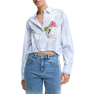 Desigual CAMICIA MANICHE LUNGHE DONNA AZZURRO Desigual CAMICIA MANICHE LUNGHE DONNA AZZURRO