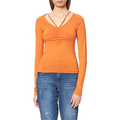NA-KD Neck Detail Top Camisa, Naranja, XL para Mujer NA-KD Neck Detail Top Camisa, Naranja, XL para Mujer