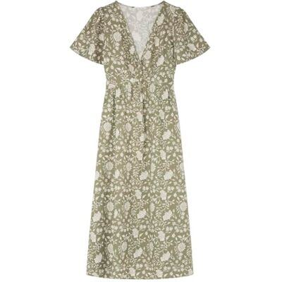 SPRINGFIELD SPRINGFILED Vestido Midi Lino Nudo Escote, Vestido Mujer, kaki, 34 SPRINGFIELD SPRINGFILED Vestido Midi Lino Nudo Escote, Vestido Mujer, kaki, 34