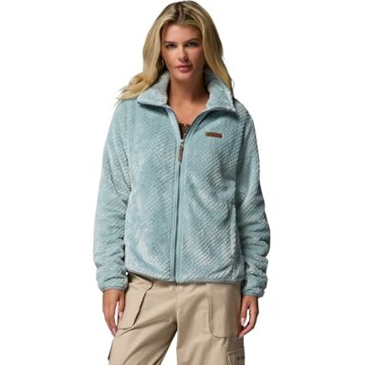 Columbia Chaqueta Fire Side 2 Sherpa con cierre completo para mujer, chaqueta de forro polar con cremallera completa, azul aplastado, talla L Columbia Chaqueta Fire Side 2 Sherpa con cierre completo para mujer, chaqueta de forro polar con cremallera completa, azul aplastado, talla L