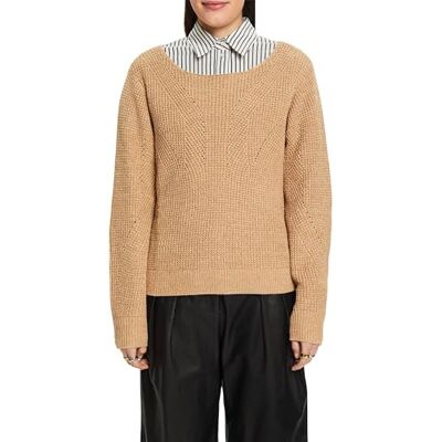 ESPRIT Suéter, 270/Beige, L para Mujer ESPRIT Suéter, 270/Beige, L para Mujer