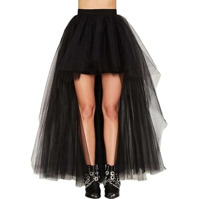 Misshow Women's Hi-Lo Long Tutu Tulle Bustle Skirt Elastic Waist Festival Party Skirt Misshow Women's Hi-Lo Long Tutu Tulle Bustle Skirt Elastic Waist Festival Party Skirt