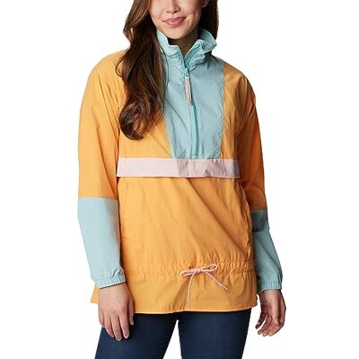 Columbia Cortavientos Ligero Boundle de Manga Corta Trek Anorak para Mujer, Sunset Peach, Aqua Haze, Rosa Polvoriento, L Columbia Cortavientos Ligero Boundle de Manga Corta Trek Anorak para Mujer, Sunset Peach, Aqua Haze, Rosa Polvoriento, L