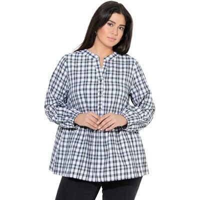 Ulla Popken Bluse mit Karomuster, Negro, 62-64 Mujeres Ulla Popken Bluse mit Karomuster, Negro, 62-64 Mujeres