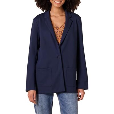 Amazon Essentials Blazer Ponte Suave de Corte Holgado Mujer, Azul Marino, 3XL Grande Amazon Essentials Blazer Ponte Suave de Corte Holgado Mujer, Azul Marino, 3XL Grande