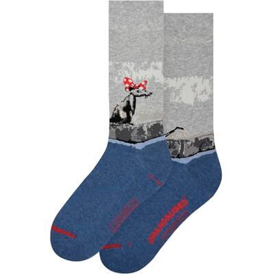 MuseARTa Calcetines unisex Banksy Graffiti, gris, 38-42 MuseARTa Calcetines unisex Banksy Graffiti, gris, 38-42