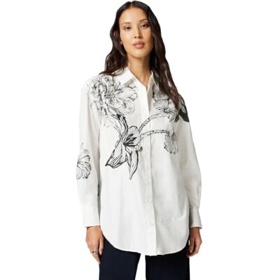 Desigual CAM_BYN_Lacroix Blouse, Color Blanco, M Women's Desigual CAM_BYN_Lacroix Blouse, Color Blanco, M Women's