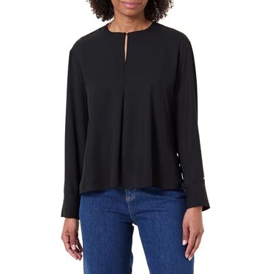 Tommy Hilfiger Blusa Mujer Relaxed con Raja Lateral, Negro (Black), 32 Tommy Hilfiger Blusa Mujer Relaxed con Raja Lateral, Negro (Black), 32
