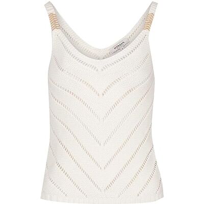 Morgan Top punto con adornos de metal Blanco S Morgan Top punto con adornos de metal Blanco S