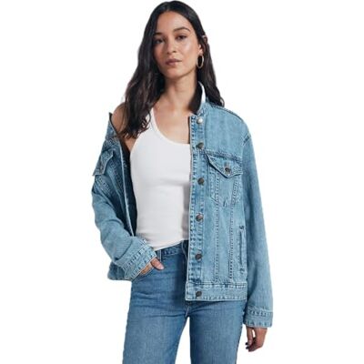 SPRINGFIELD Oversize Denim Jacket Chaqueta Vaquera, Azul, M para Mujer SPRINGFIELD Oversize Denim Jacket Chaqueta Vaquera, Azul, M para Mujer