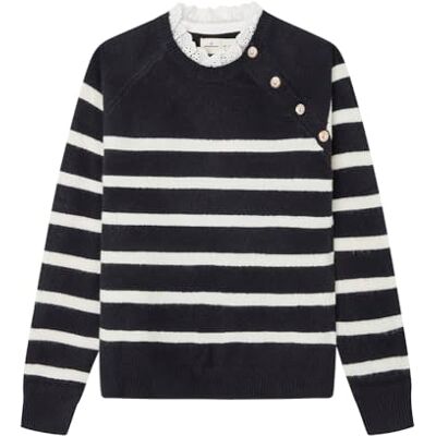 SPRINGFIELD SPRINGFILED, Mujer, Jersey Marinero Cuello Bimateria, Blue Print, M SPRINGFIELD SPRINGFILED, Mujer, Jersey Marinero Cuello Bimateria, Blue Print, M