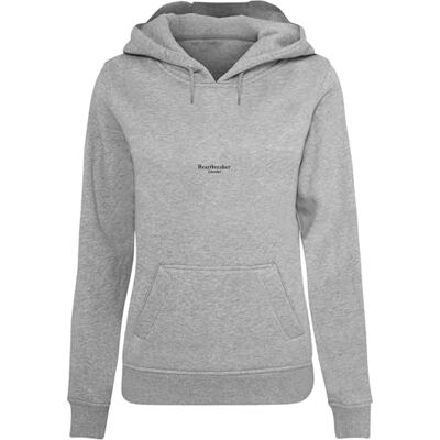 Tee Sudadera con Capucha de Las Mujeres, 65% Algodón 35% Poliéster, Gris Brezo, L Tee Sudadera con Capucha de Las Mujeres, 65% Algodón 35% Poliéster, Gris Brezo, L