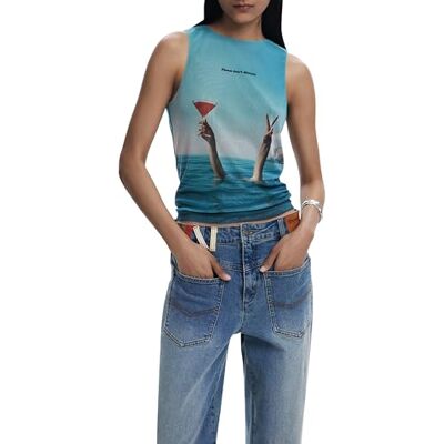 Desigual REPRIS_TS_Summer Blouse, Blanco, L Women's Desigual REPRIS_TS_Summer Blouse, Blanco, L Women's