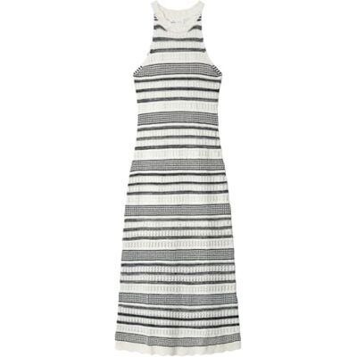 SPRINGFIELD Vestido DE Punto Calado A Rayas con Cuello Halter SPRINGFIELD Vestido DE Punto Calado A Rayas con Cuello Halter