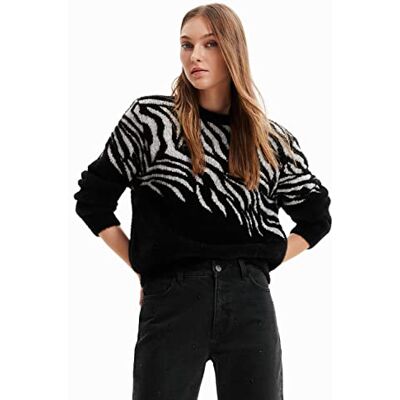 Desigual Jers_flowze 2000 Black Sudadera, Negro, XL para Mujer Desigual Jers_flowze 2000 Black Sudadera, Negro, XL para Mujer