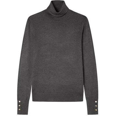 SPRINGFIELD Turtle Neck Viscose and Nylon Sweater Sudadera De Cuello Alto, Gris, S para Mujer SPRINGFIELD Turtle Neck Viscose and Nylon Sweater Sudadera De Cuello Alto, Gris, S para Mujer
